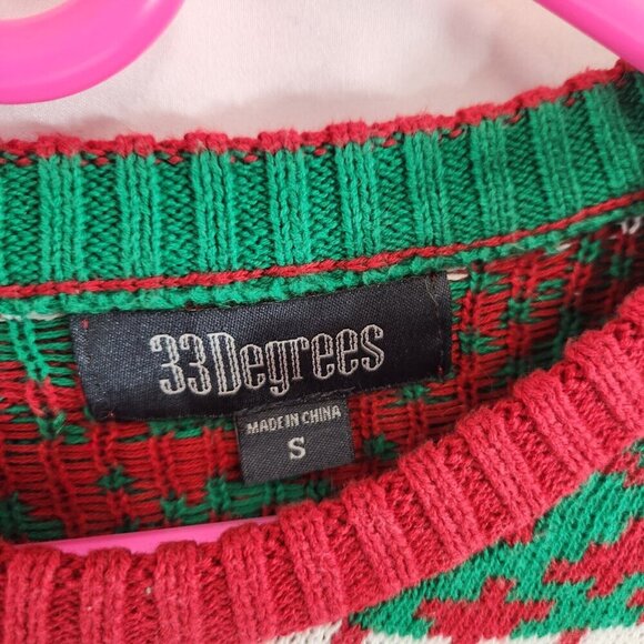 33 Degrees Dinosaur Christmas Sweater Size S T-Rex Hat Scarf Ugly Xmas Party - Picture 6 of 11